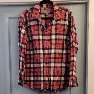 Chaps Red and Black Plaid Casual Shirt